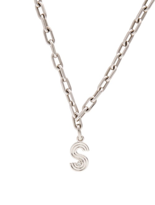 Adina Reyter Diamond Initial "S" Groovy Pendant Necklace