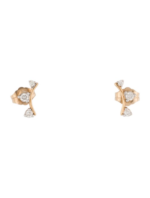 Adina Reyter 14K Diamond 3 Amigos Curve Stud Earrings