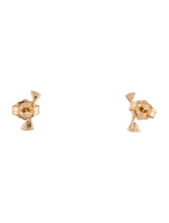 Adina Reyter 14K Diamond 3 Amigos Curve Stud Earrings