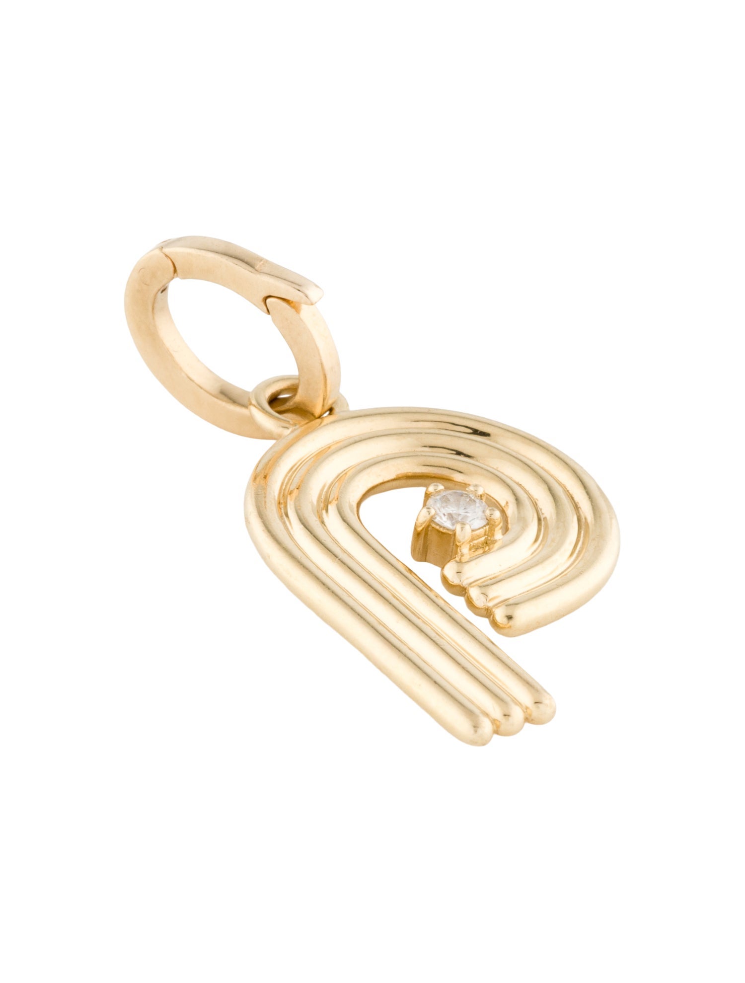 Adina Reyter 14K Diamond Initial 'P' Groovy Pendant