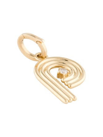 Adina Reyter 14K Diamond Initial 'P' Groovy Pendant