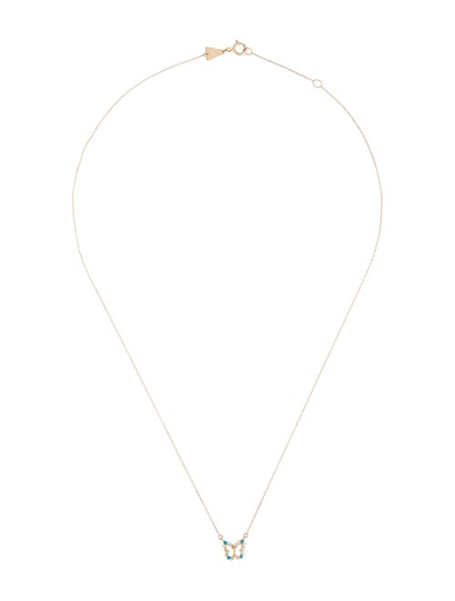 Adina Reyter 14K Turquoise & Diamond Butterfly Pendant Necklace