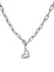 Adina Reyter Diamond Groovy Heart Hinged Charm 5.3mm Italian Chain Link Necklace