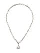 Adina Reyter Diamond Groovy Heart Hinged Charm 5.3mm Italian Chain Link Necklace