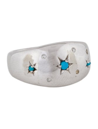 Adina Reyter Blue Stone & Diamond Celestial Dome Band