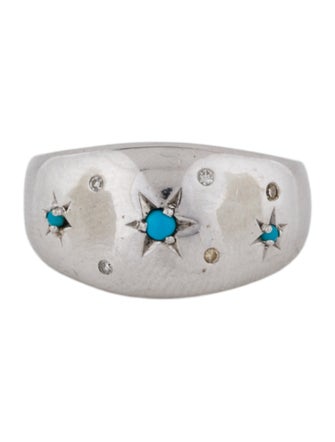 Adina Reyter Blue Stone & Diamond Celestial Dome Band