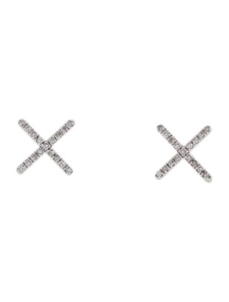 Adina Reyter Diamond X Stud Earrings