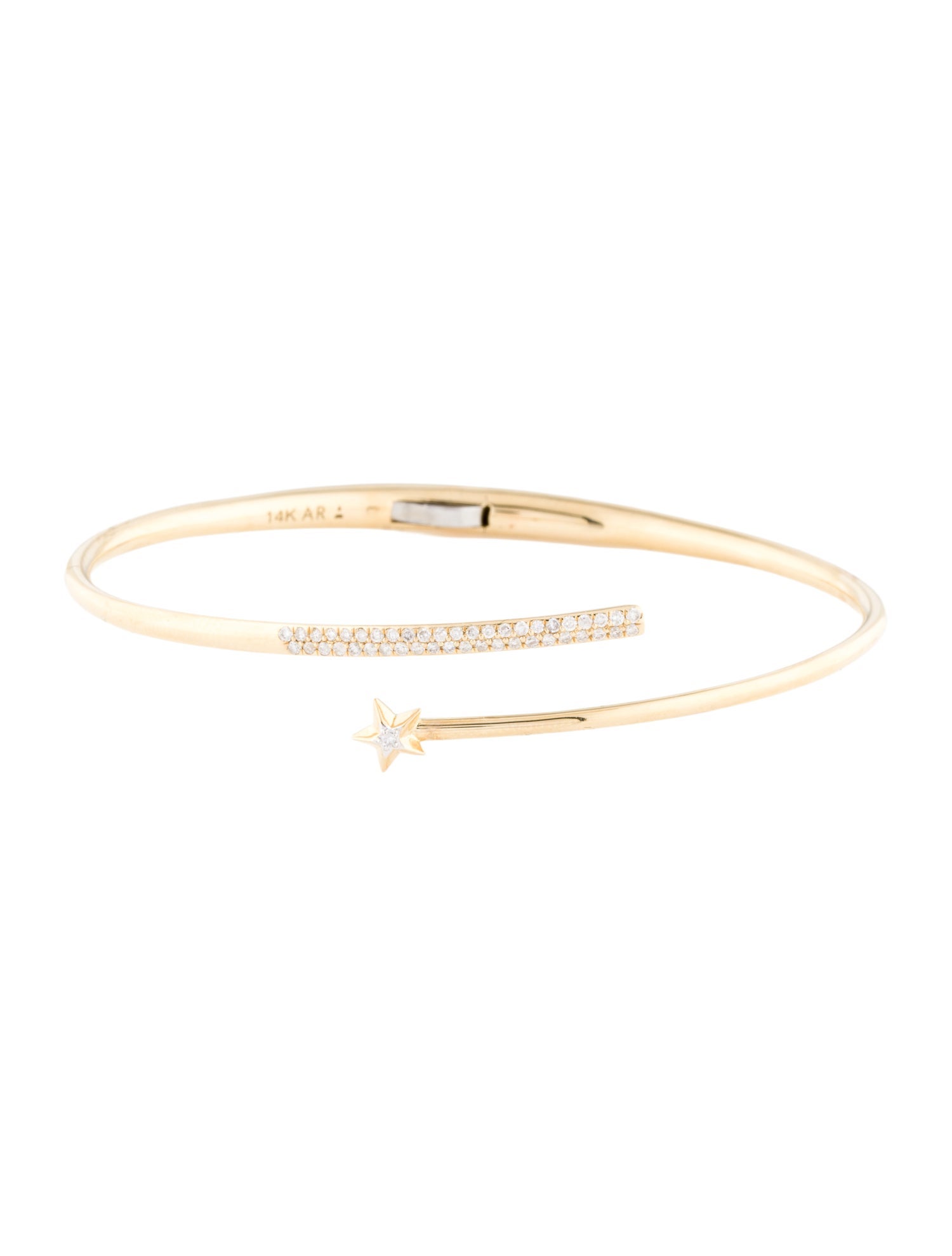 Adina Reyter 14K Diamond Pavé Shooting Star Hinged Cuff