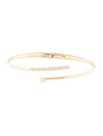 Adina Reyter 14K Diamond Pavé Shooting Star Hinged Cuff