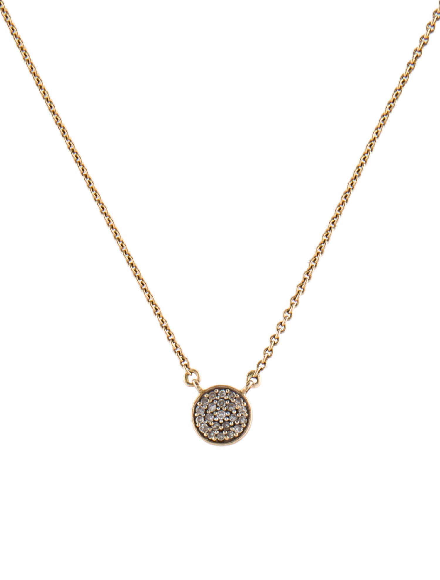 Adina Reyter 14K Diamond Pavé Disc Pendant Necklace