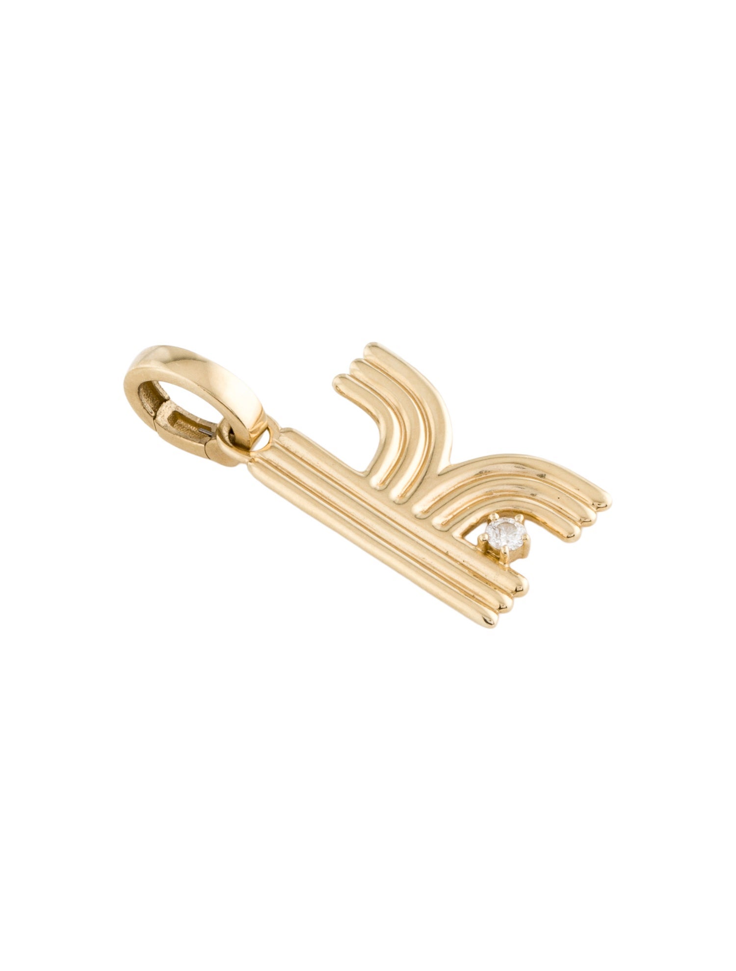 Adina Reyter 14K Diamond Groovy Initial "K" Pendant
