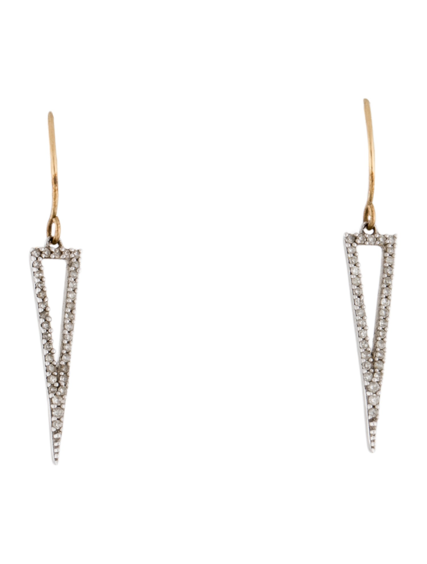 Adina Reyter Diamond Open Triangle Drop Earrings