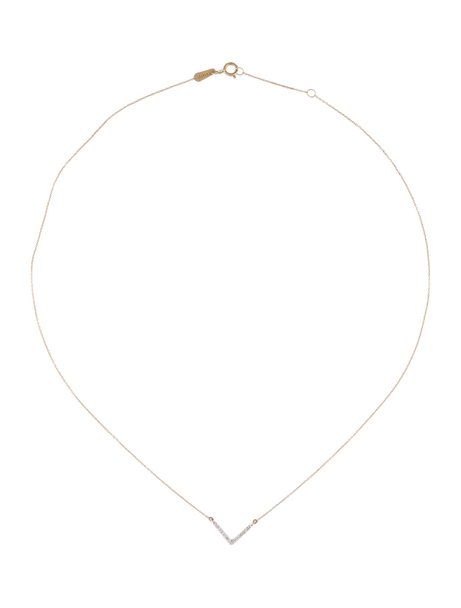Adina Reyter 14K Diamond V Pendant Necklace