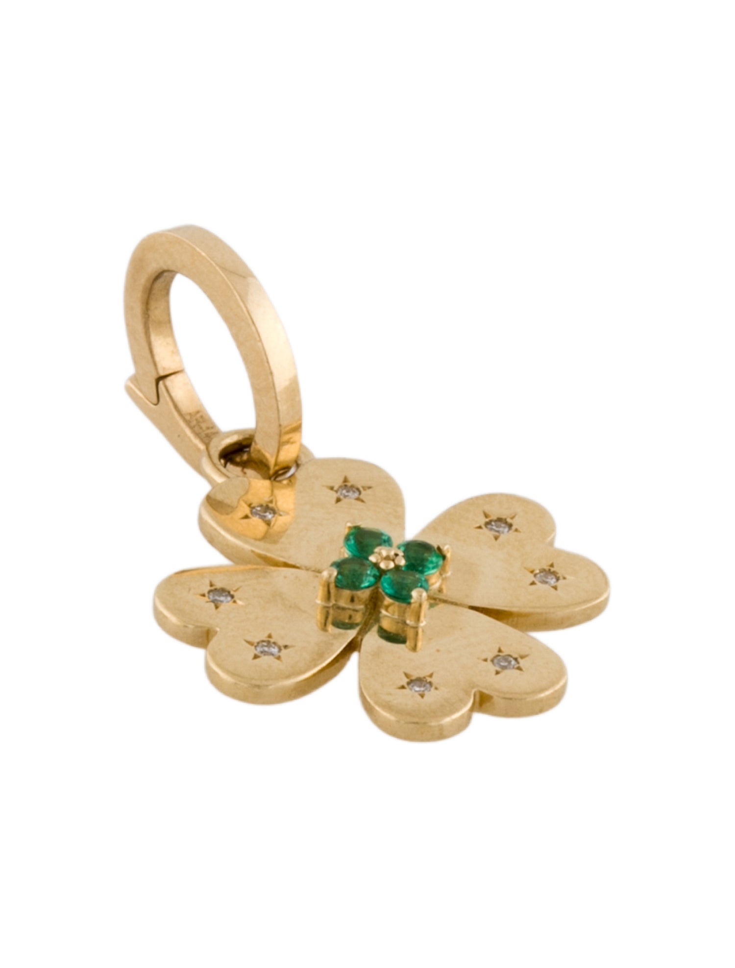 Adina Reyter 14K Emerald & Diamond Clover Charm Pendant