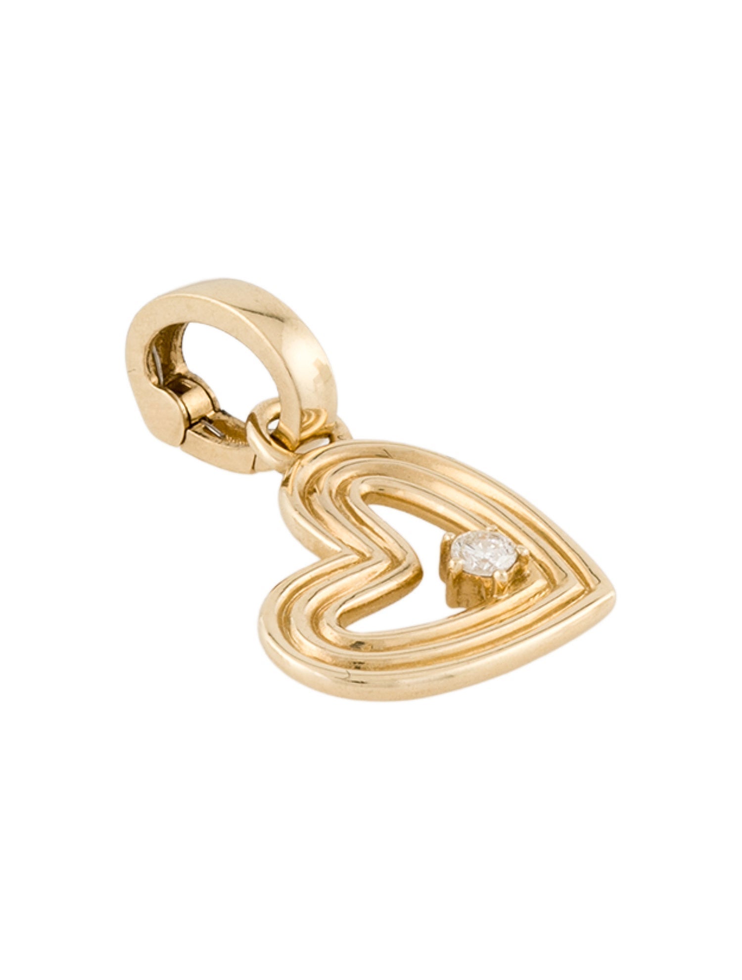 Adina Reyter 14K Diamond Groovy Heart Hinged Charm