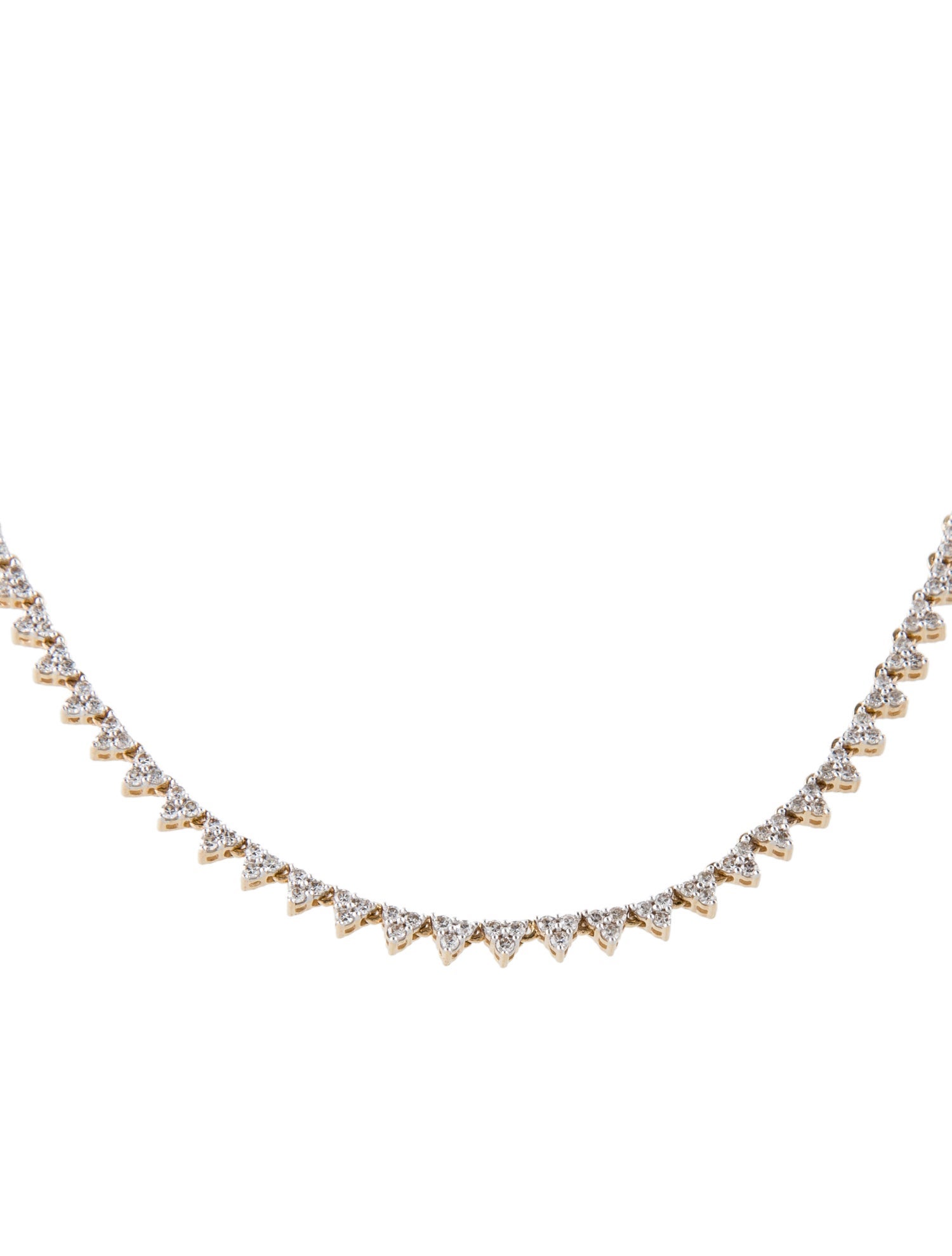 Adina Reyter 14K 1.32ctw Diamond Cluster Half Riviera Necklace