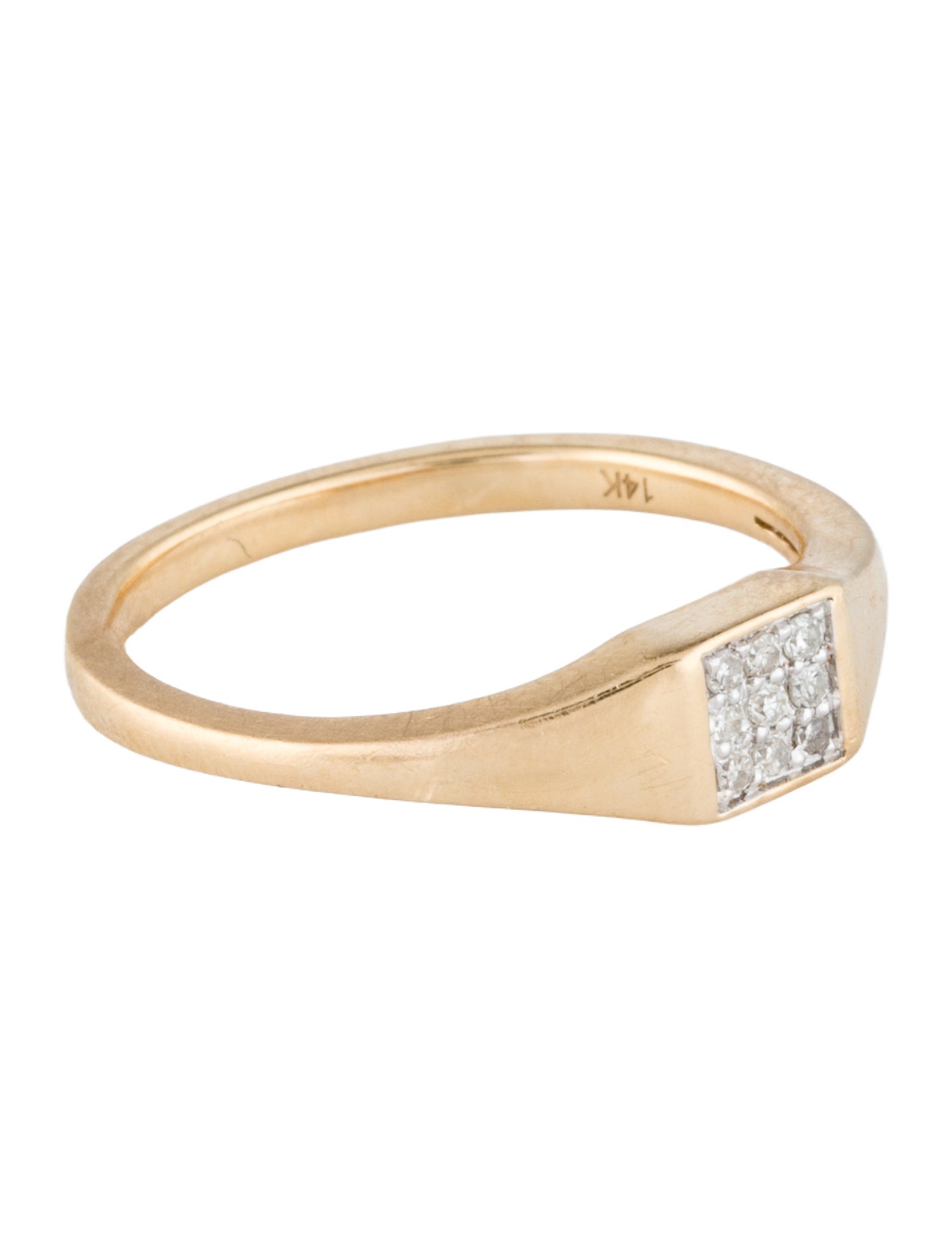 Adina Reyter 14K Diamond Square Signet Ring