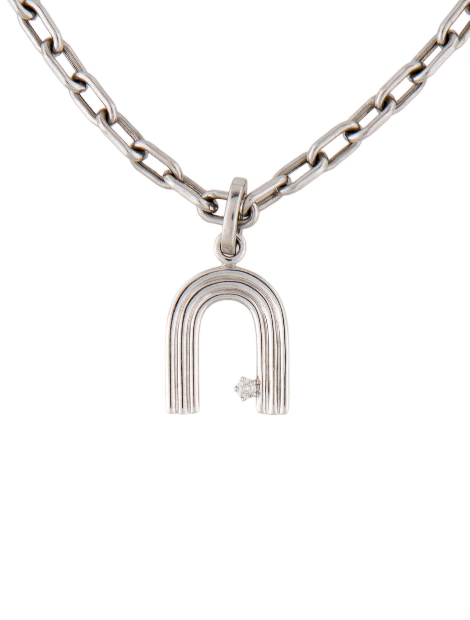 Adina Reyter Groovy Diamond Initial 'N' Pendant Necklace