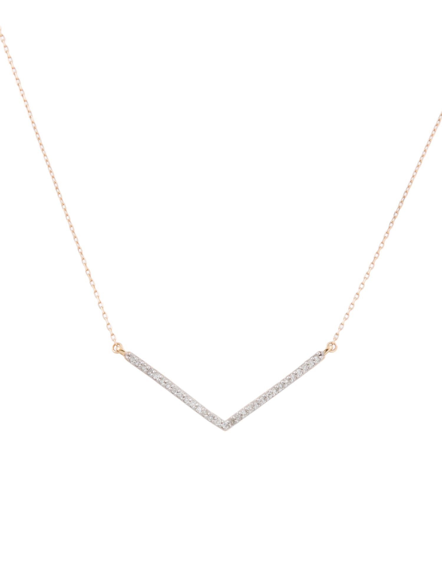 Adina Reyter 14K Diamond V Pendant Necklace