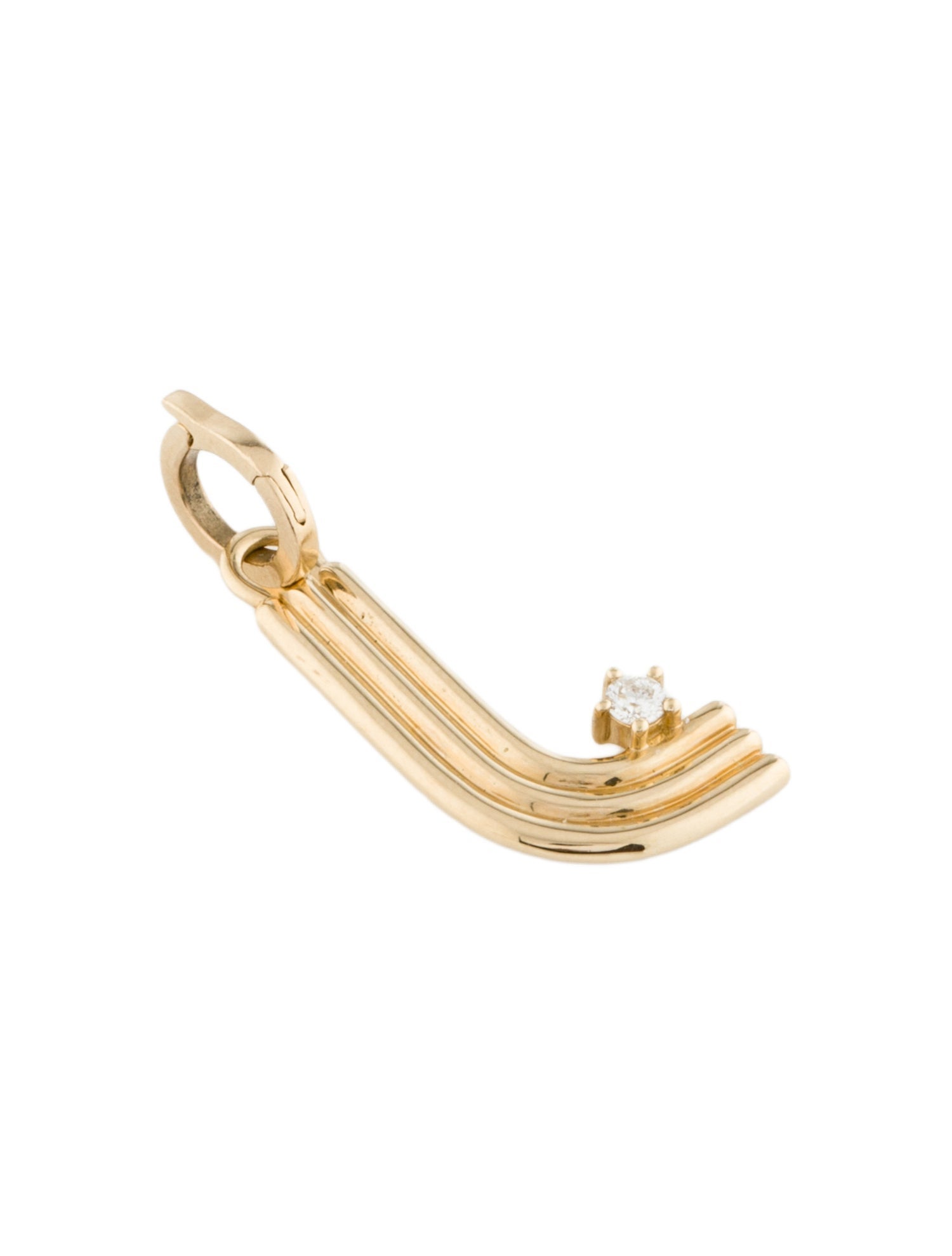 Adina Reyter 14K Diamond Groovy Initial "L" Hinged Charm