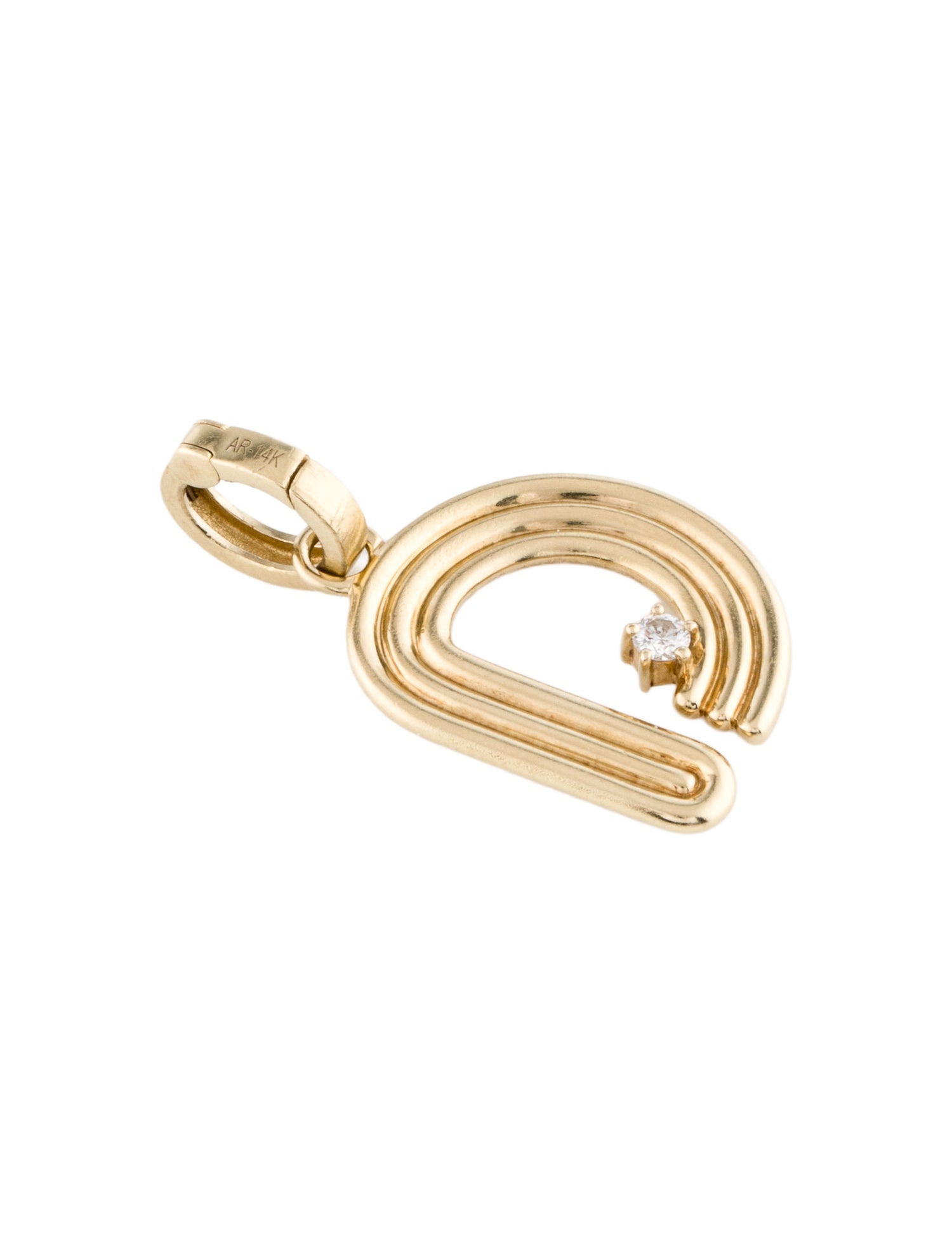 Adina Reyter 14K Diamond Groovy Initial Hinged Charm