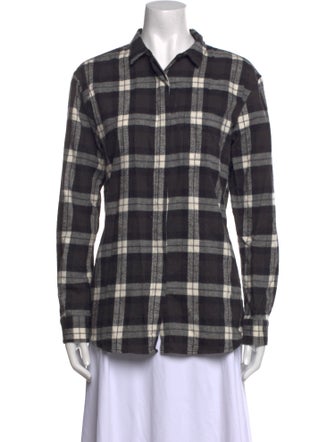 Levi's Made & Crafted Plaid Print Long Sleeve Button-Up Top