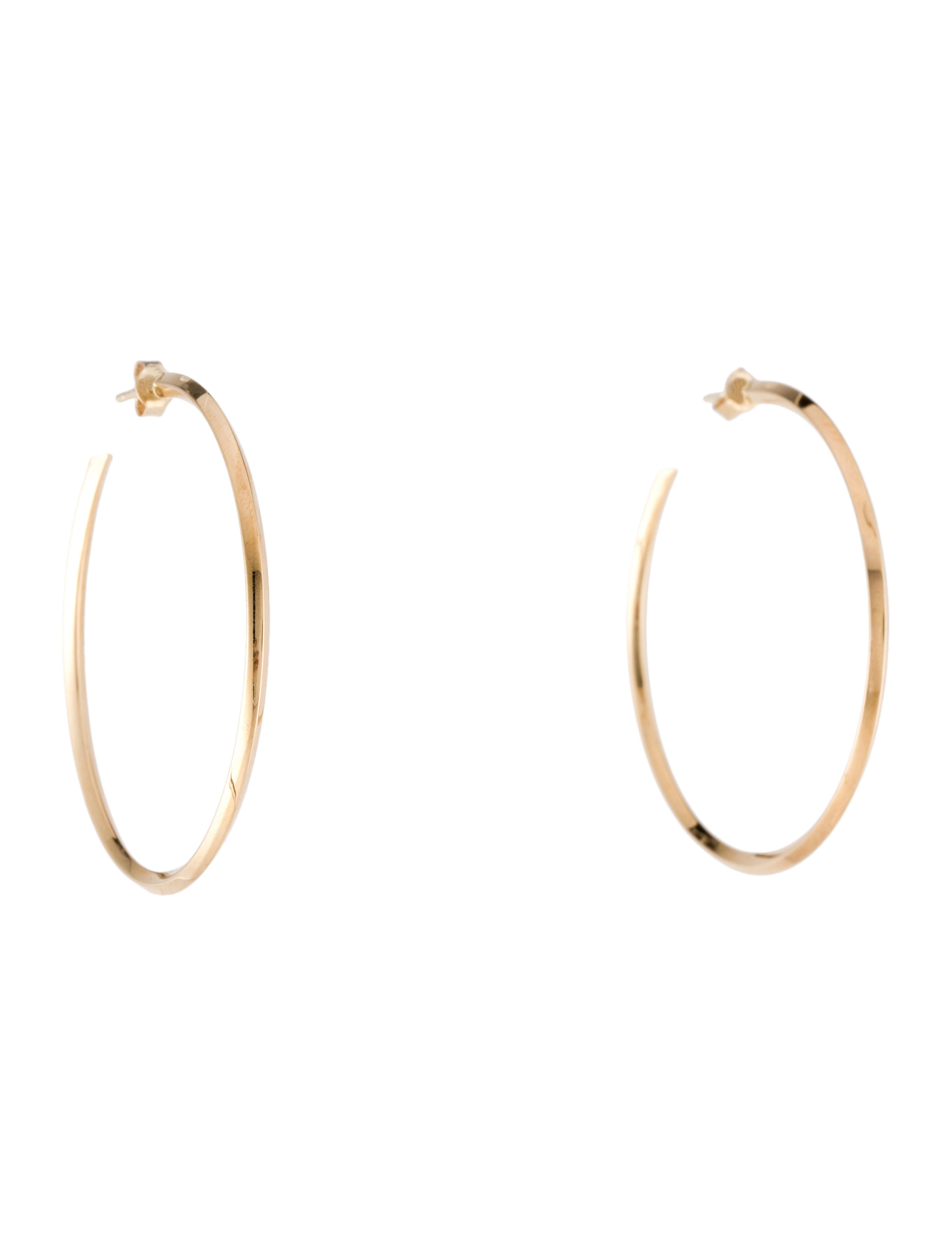 Lana Jewelry 14K Thin Pointed Royale Hoop Earrings