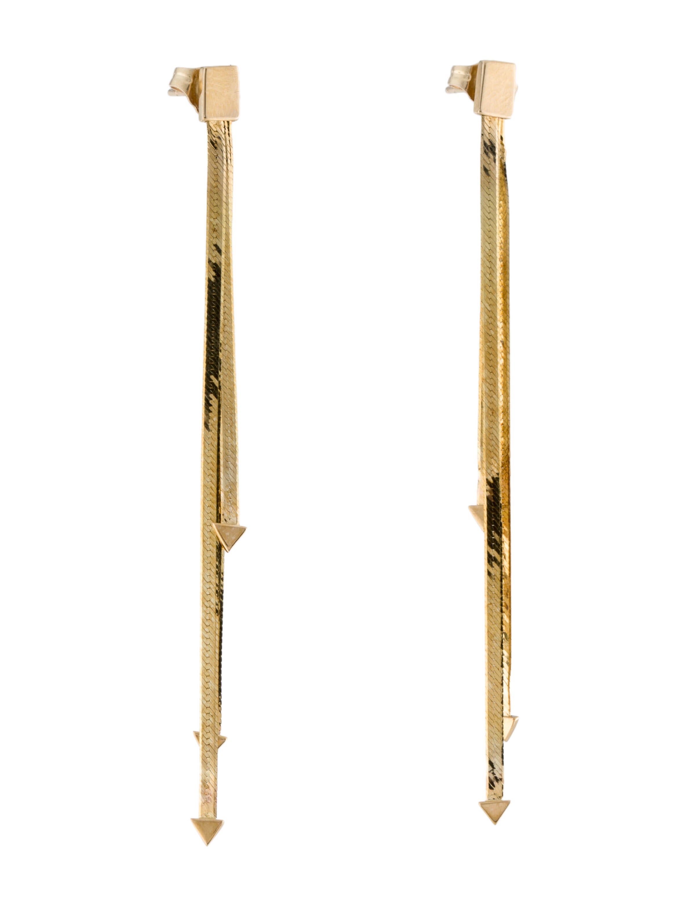 Lana Jewelry 14K Herringbone Drop Earrings 14K Yellow Gold Drop, Earrings W8523014 The