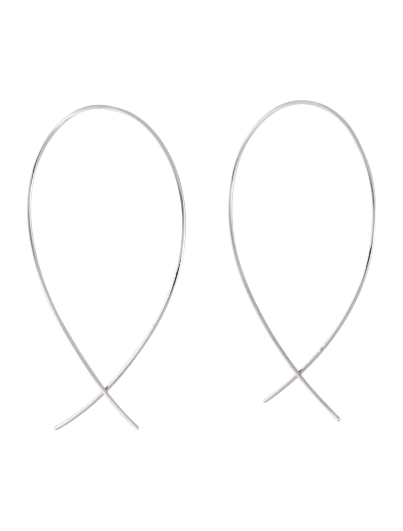 Lana Jewelry 14K Small Upside Down Hoops 14K White Gold Hoop, Earrings W8523530 The RealReal