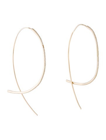 Lana Jewelry Hoop 14K Diamond Upside Down Earrings