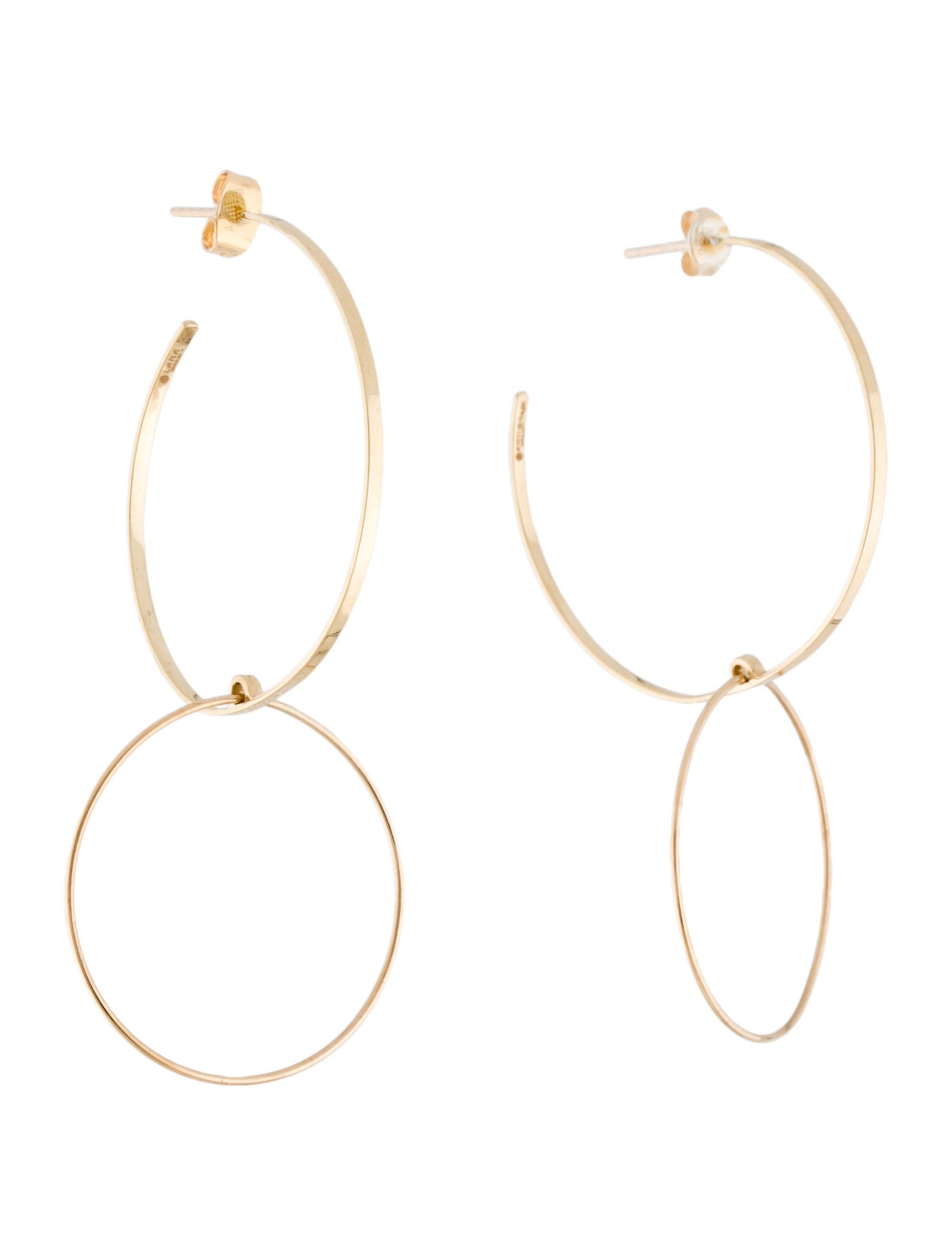Lana Jewelry 14K Double Hoop Drop Earrings