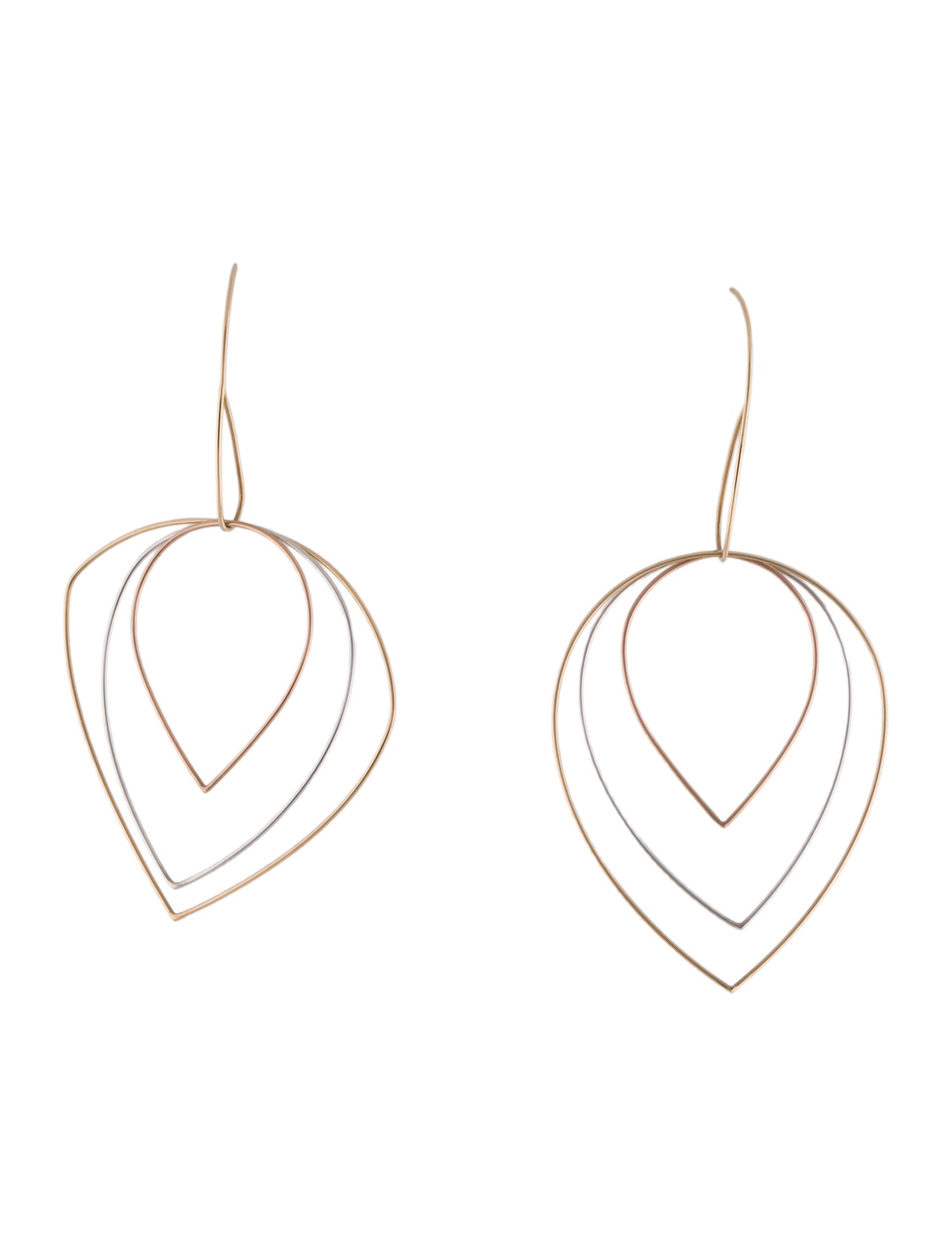 Lana Jewelry 14K Tri-Color Three Tier Drop Earrings