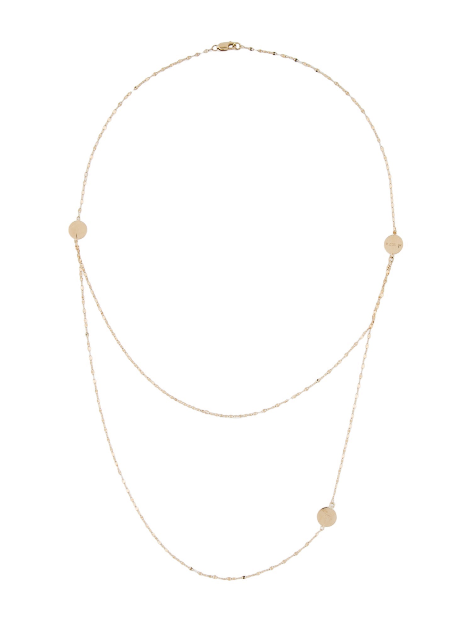 Lana Jewelry 14K Double Layered Disc Collar necklace
