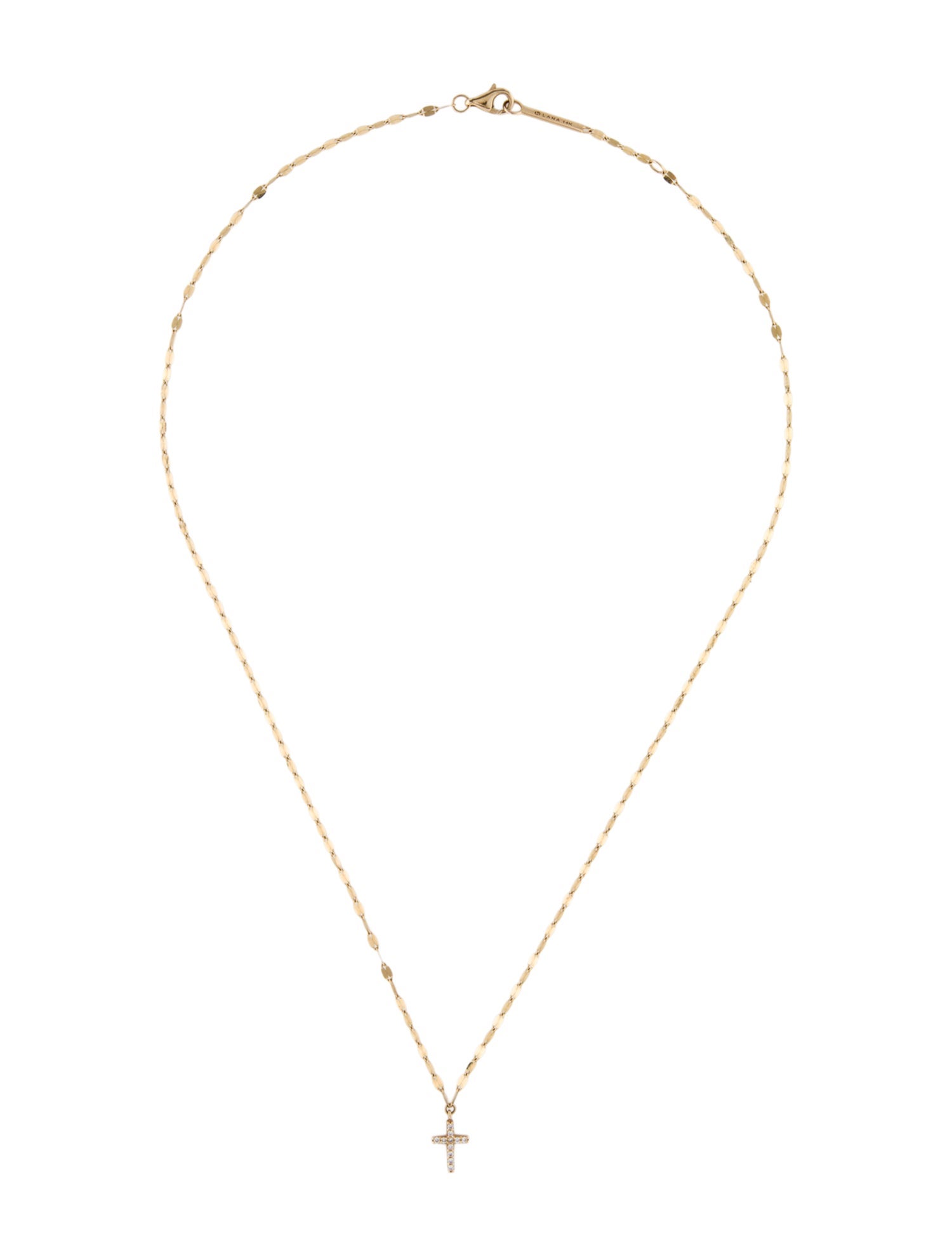 Lana Jewelry 14K Flawless Mini Cross Pendant Necklace