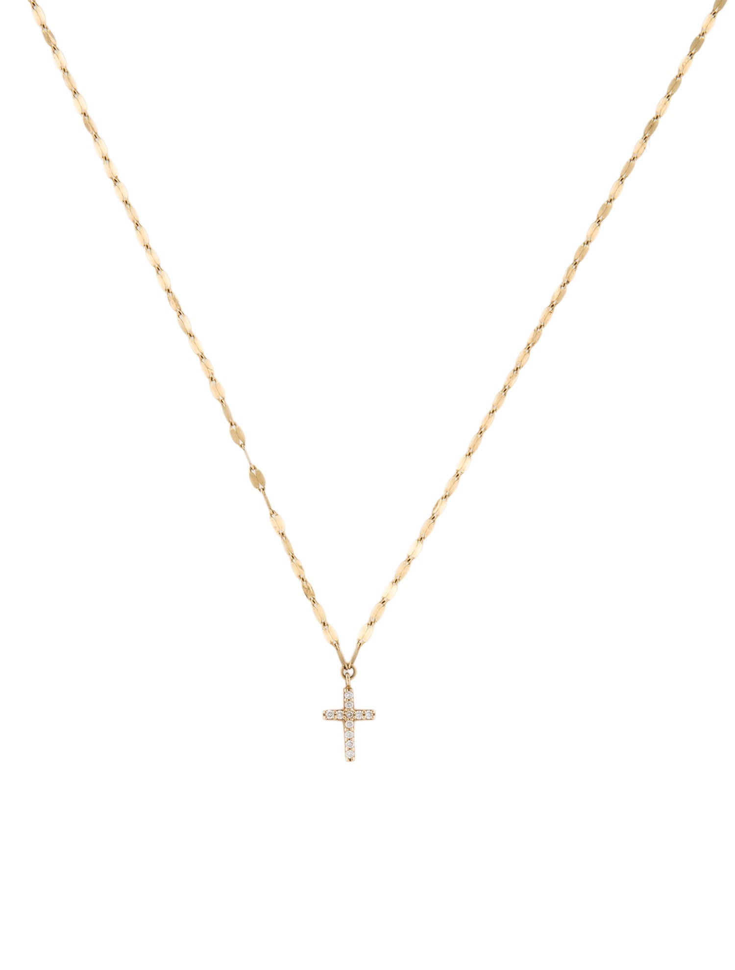 Lana Jewelry 14K Flawless Mini Cross Pendant Necklace