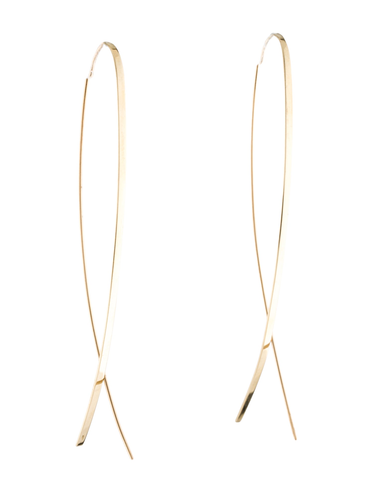 Lana Jewelry 14K Narrow Upside Down Hoop Earrings