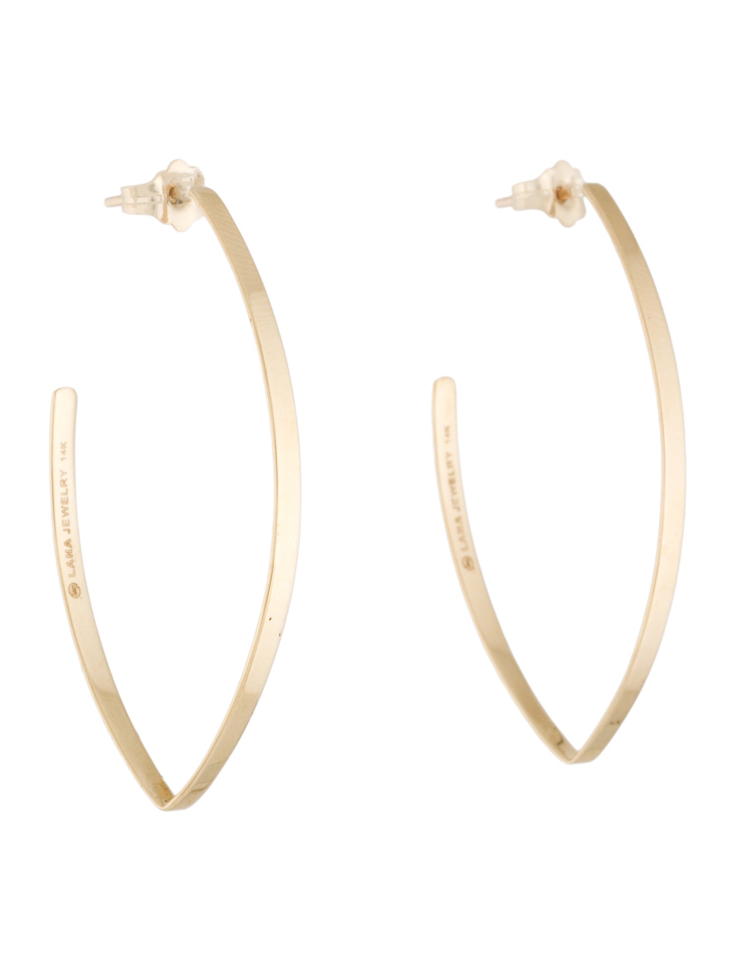 Lana Jewelry 14K Small Thick Flat Blake Hoop Earrings