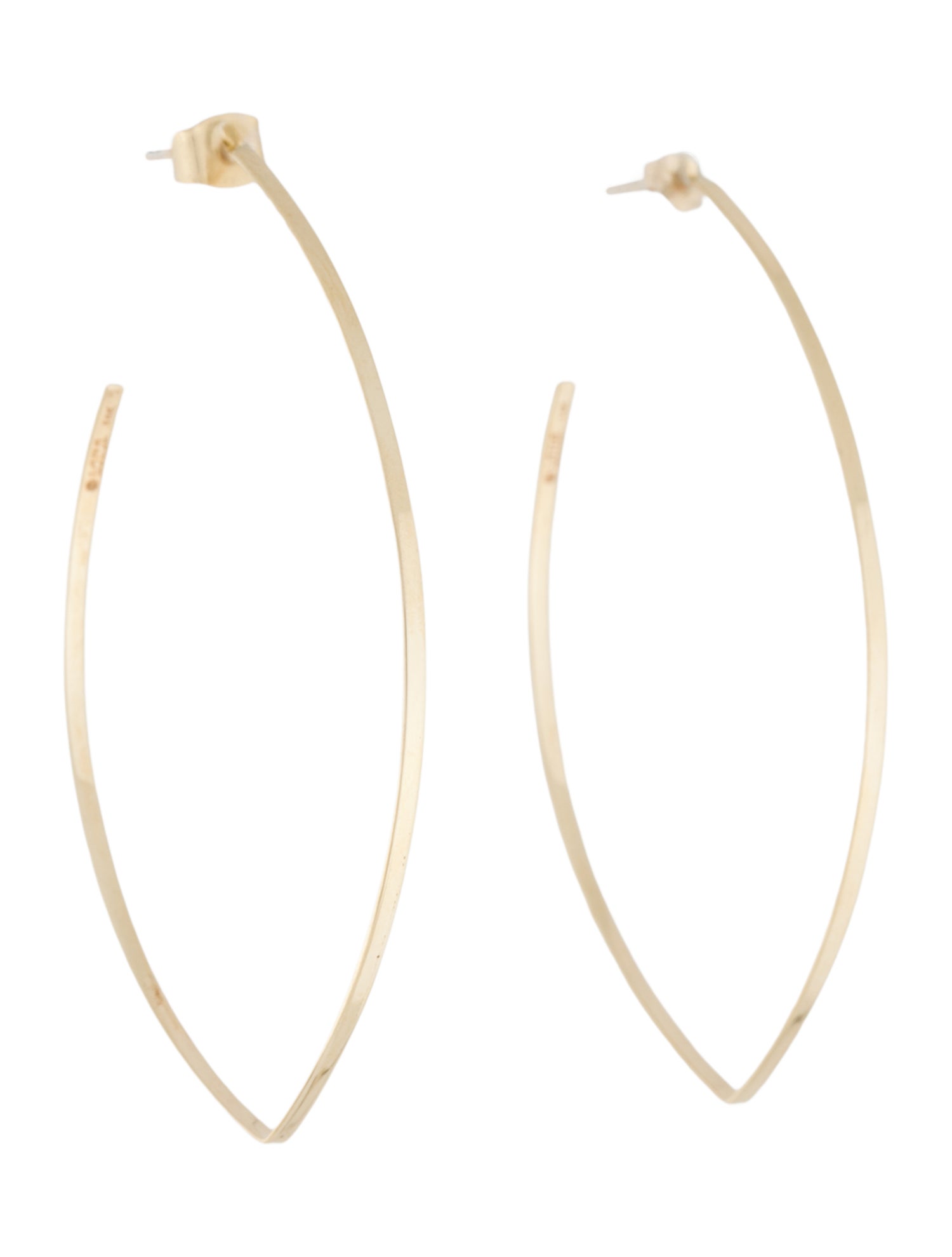 Lana Jewelry 14K Thick Flat Blake Hoop Earrings
