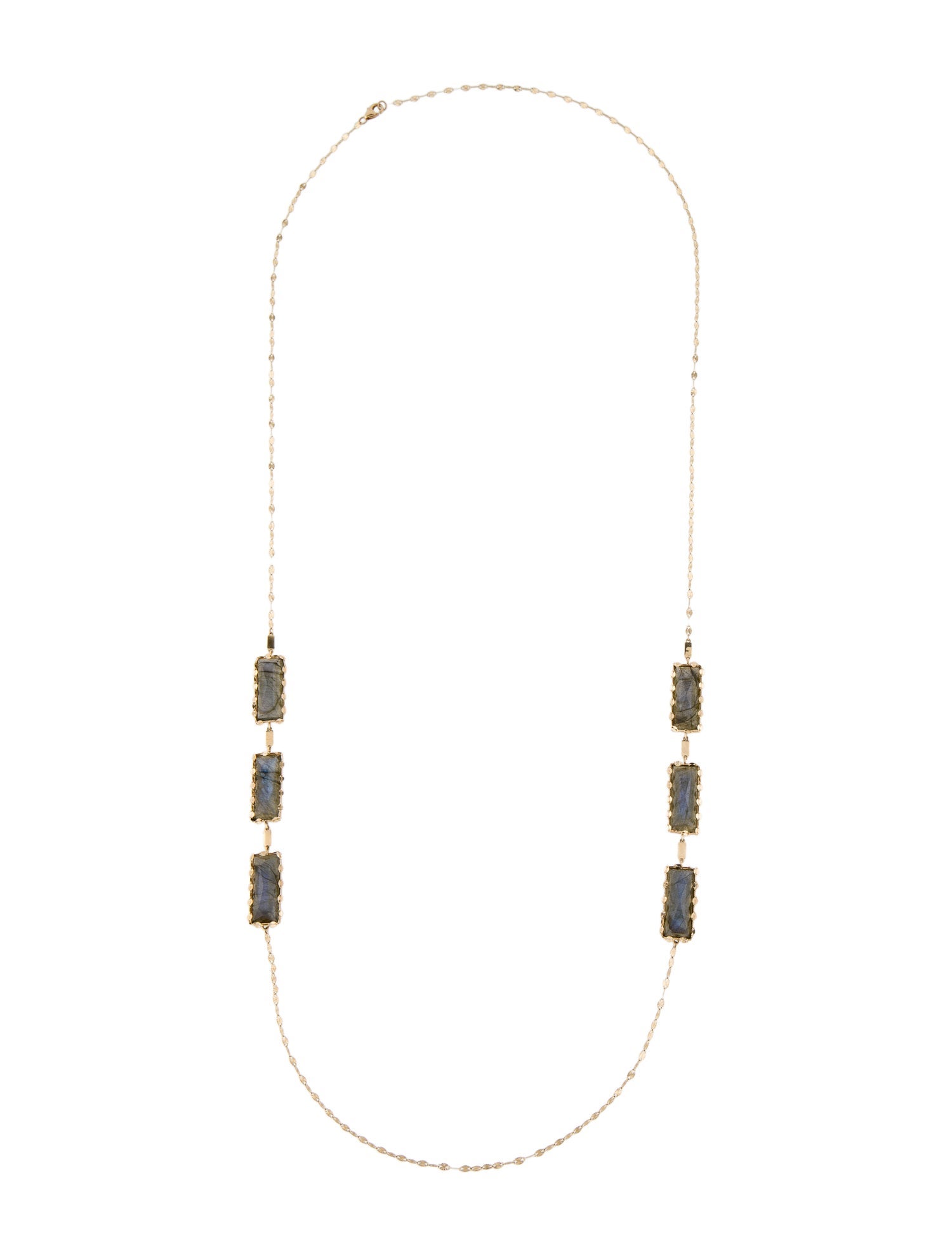 Lana Jewelry 14K Labradorite Station Necklace