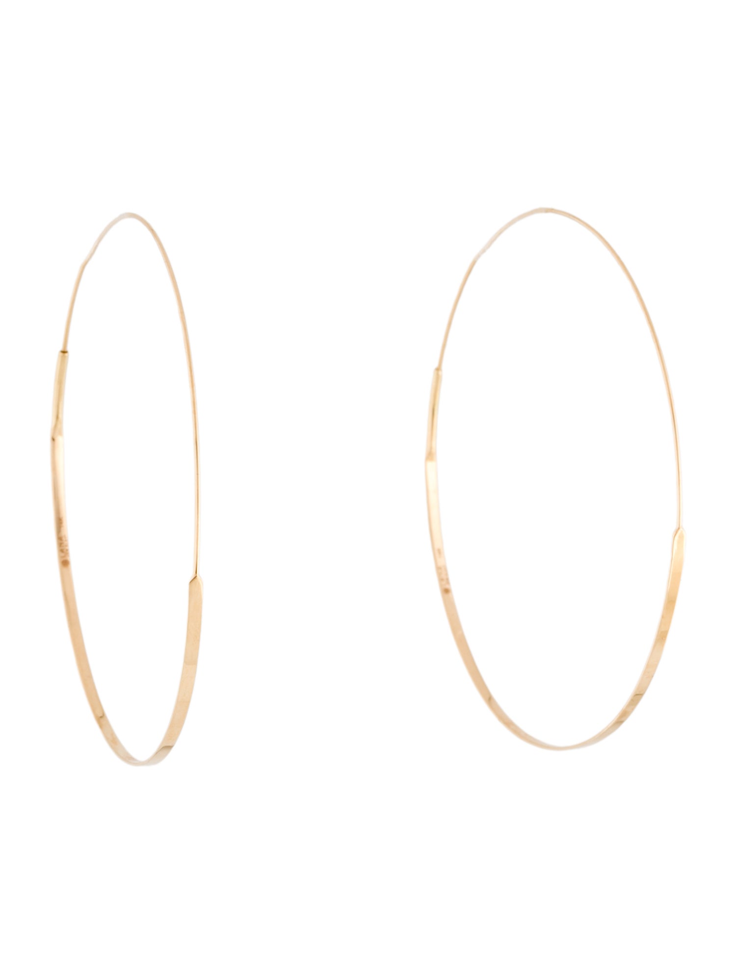 Lana Jewelry 14K Large Flat Magic Hoop Earrings