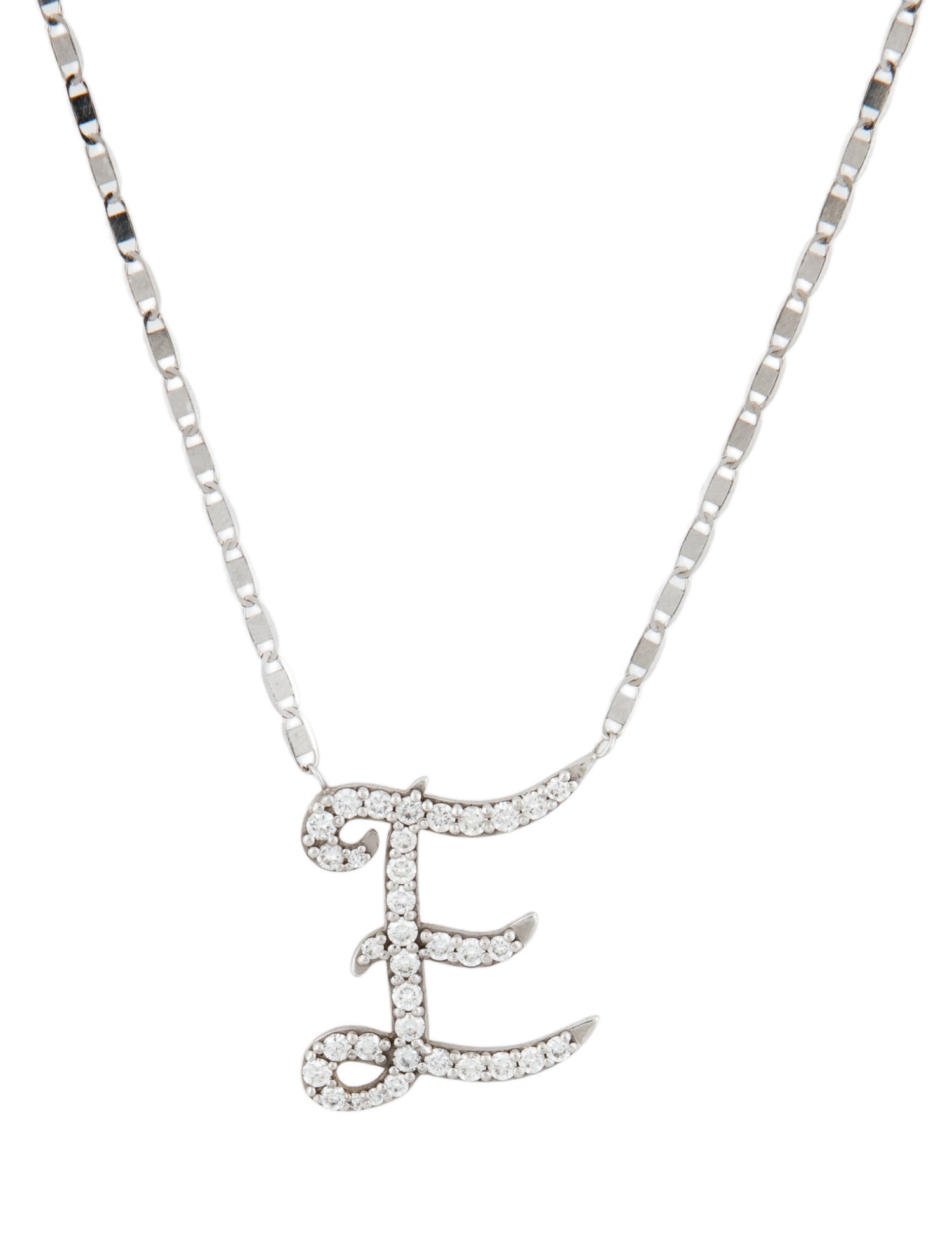 Lana Jewelry 14K Diamond 'E' Malibu Pendant Necklace