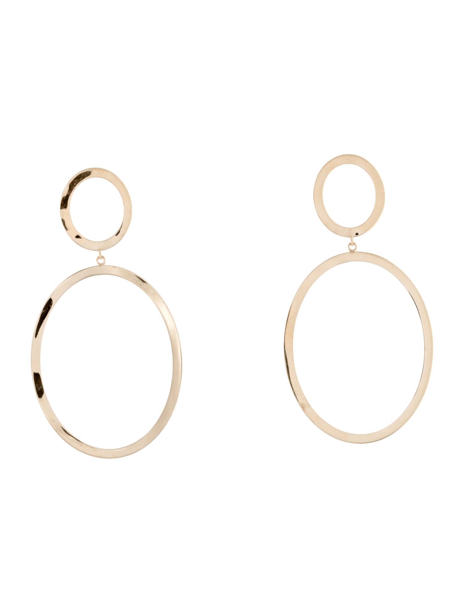 Lana Jewelry 14K Flat-link Oval Drop Earrings