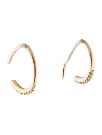 Lana Jewelry 14K Diamond Mini Hooked Earrings
