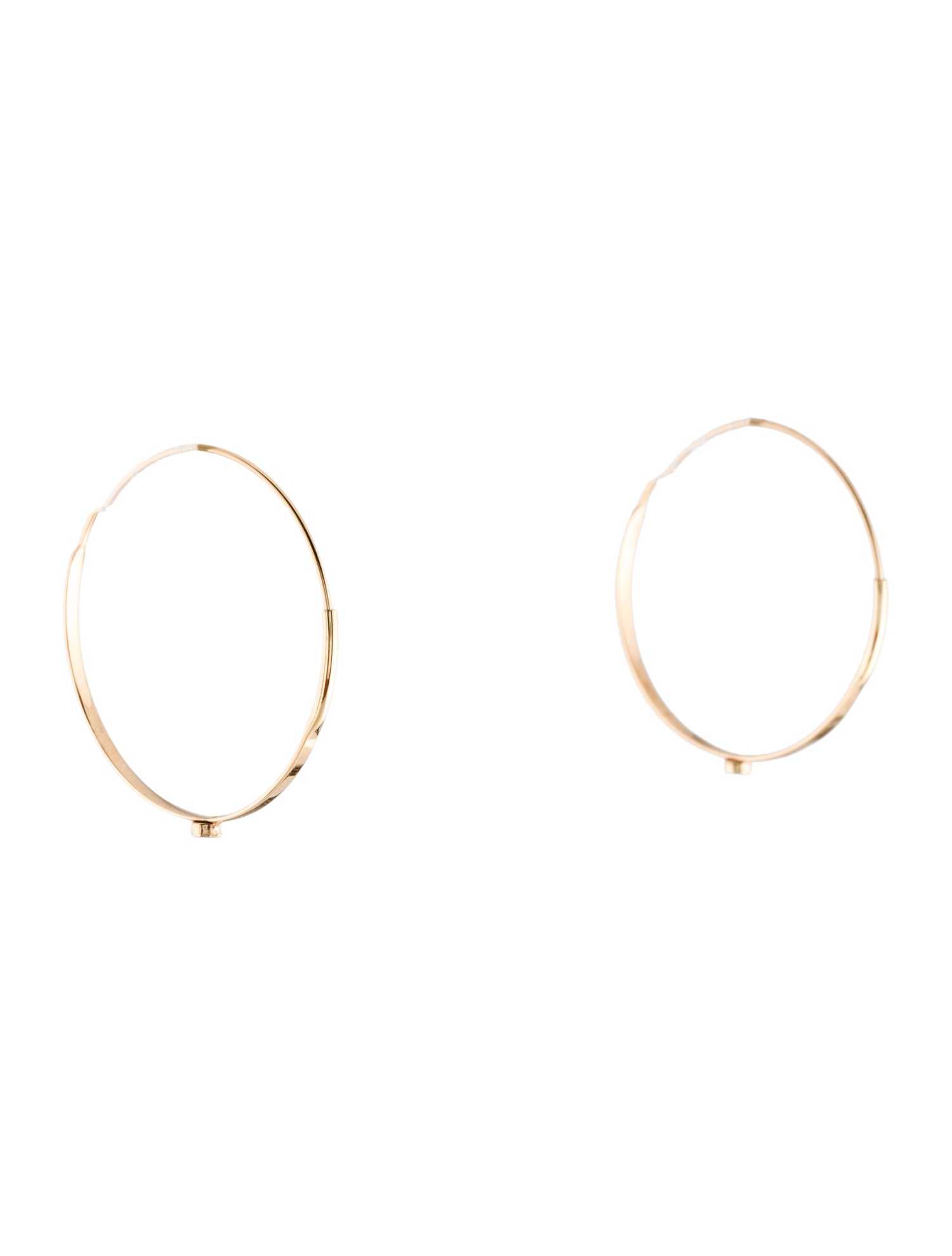 Lana Jewelry 14K Diamond Small Flat Magic Hoop Earrings