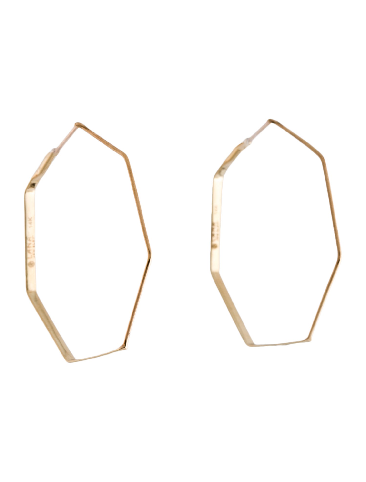 Lana Jewelry 14k Octagon Hoop Earrings