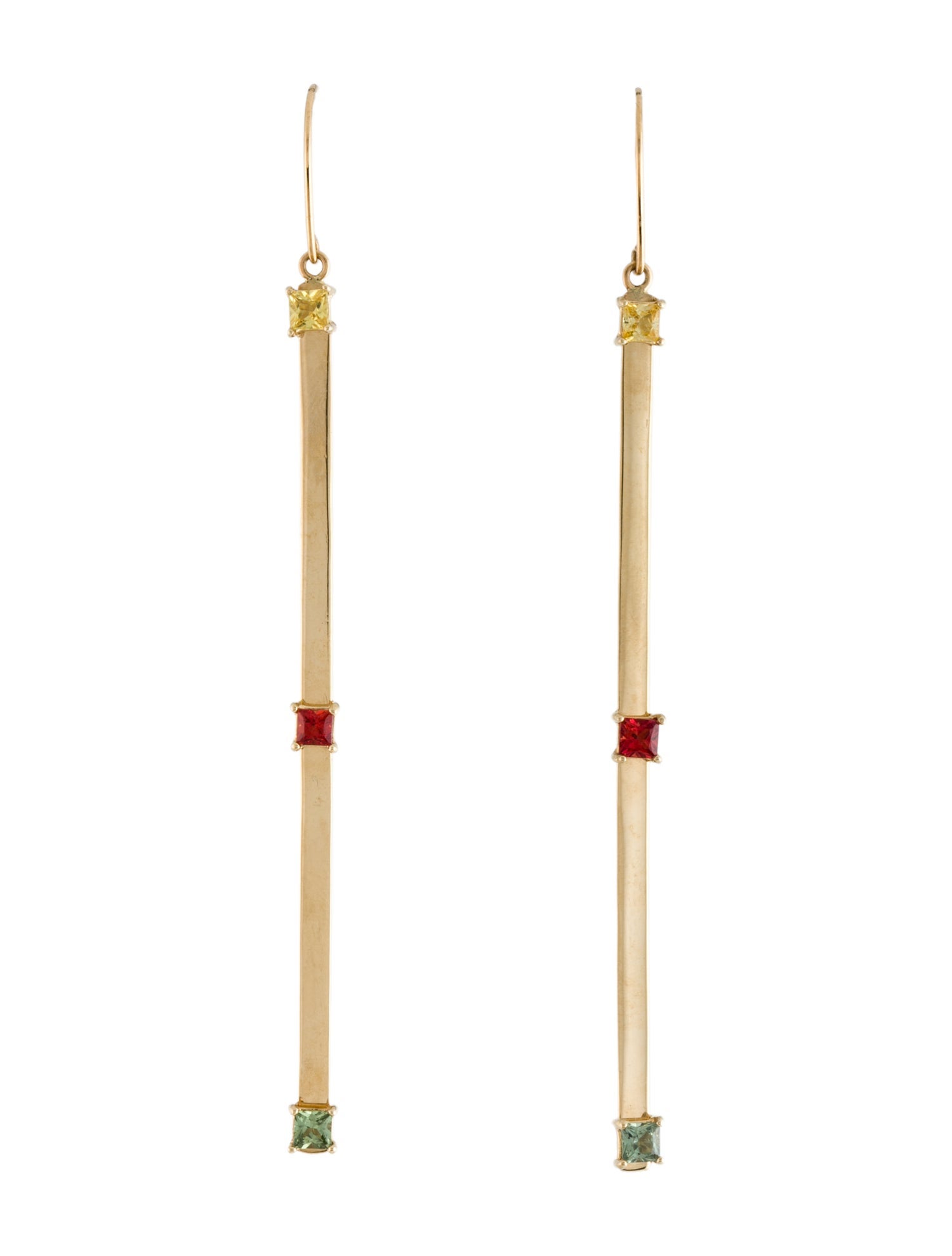 Lana Jewelry 14K 1.08ctw Sapphire Linear Drop Earrings