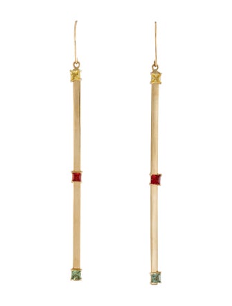 Lana Jewelry 14K 1.08ctw Sapphire Linear Drop Earrings