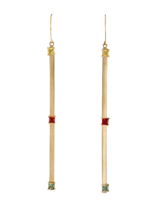 Lana Jewelry 14K 1.08ctw Sapphire Linear Drop Earrings