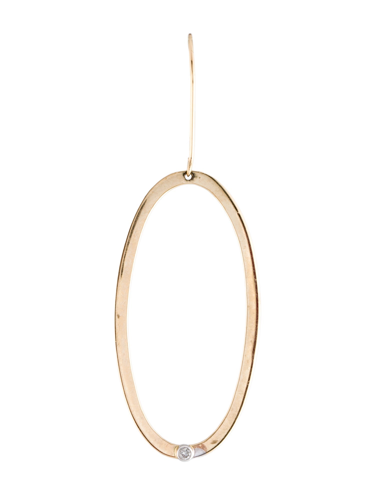 Lana Jewelry 14K Open Oval Single Drop Earring