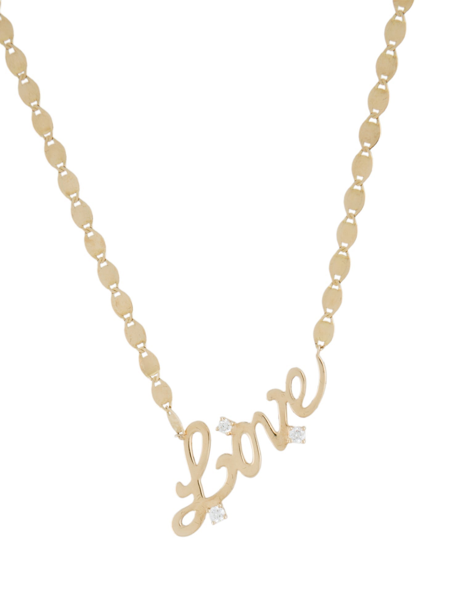 Lana Jewelry 14K Diamond 'LOVE' Pendant Necklace